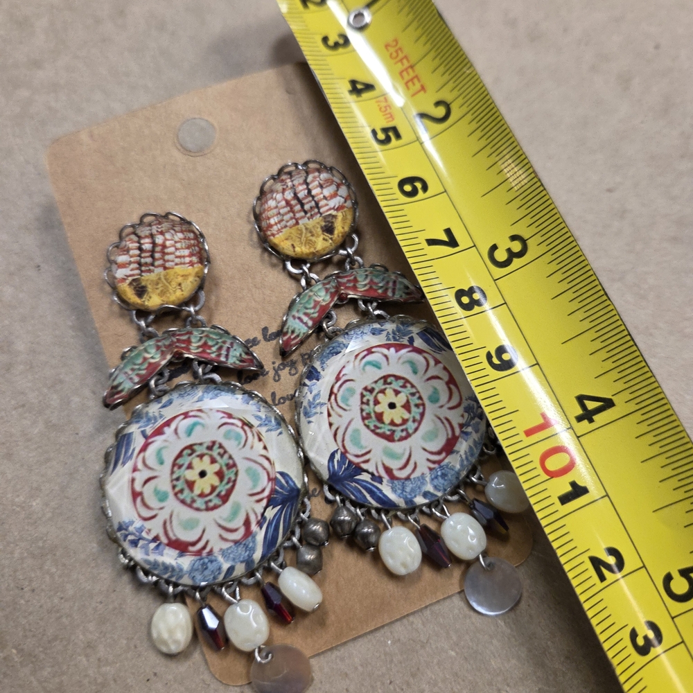 AYALABAR Artisan Floral Dangle Earrings